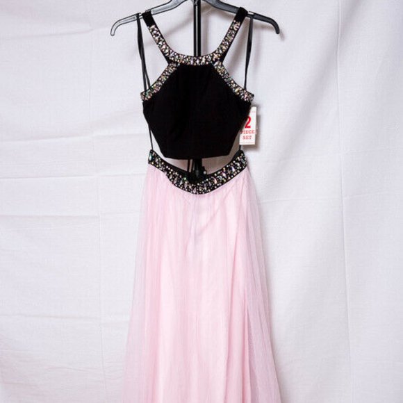 Blondie Nite Prom Bridesmaid Halter Formal Dress 9 - Picture 6 of 12